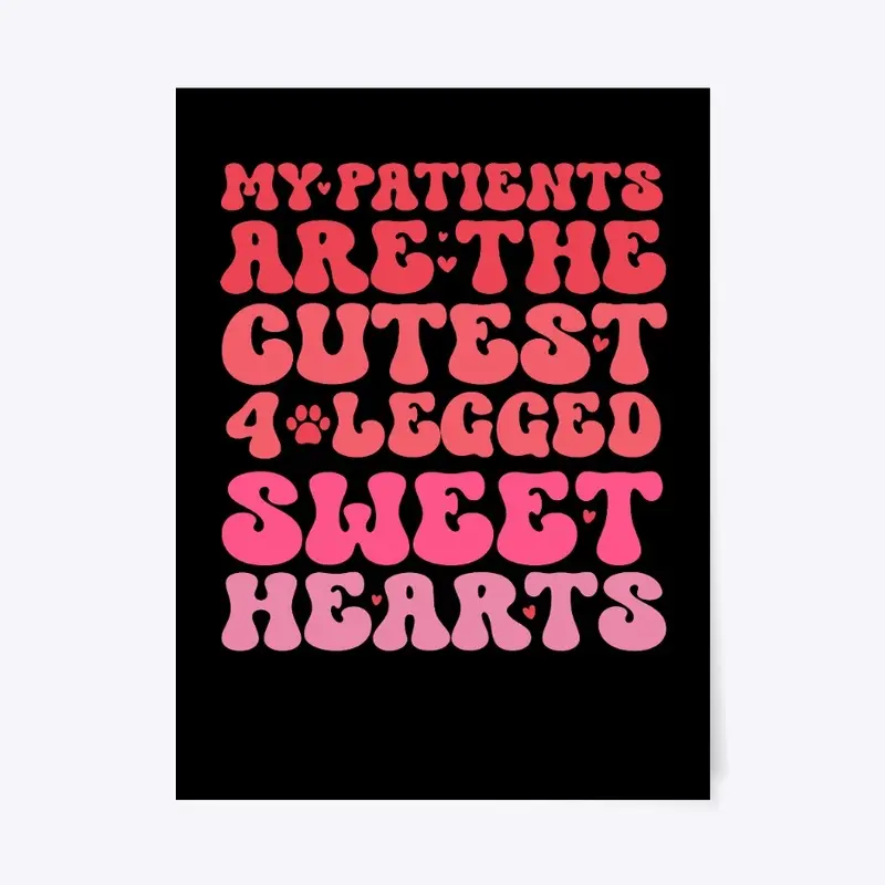 Retro Pink Valentines, Gift For Vet Tech