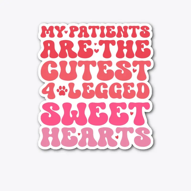 Retro Pink Valentines, Gift For Vet Tech